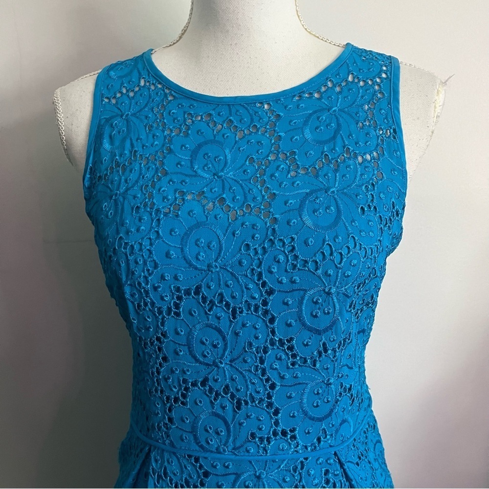 Nanette Lepore • Vibrant Blue Lace Embroidered Dress - Picture 2 of 6